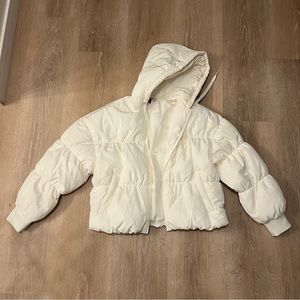 h&m white hooded puffer jacket